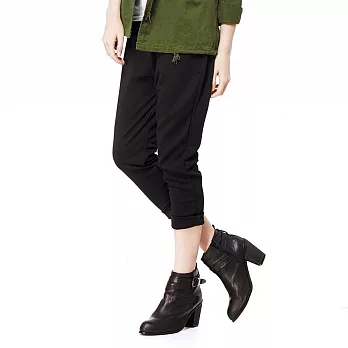 【CACO】壓紋哈倫褲-女FREE黑