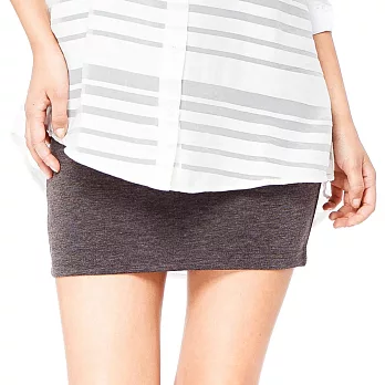 【CACO】素面彈性修身窄裙-女S深麻灰