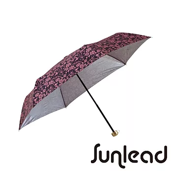 Sunlead 晴雨兩用。防曬銀膠遮光折疊傘/雨傘/遮陽傘 (粉紅黑)