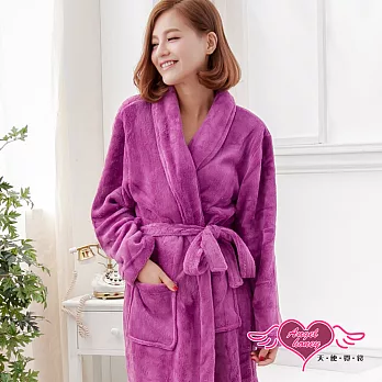 天使霓裳 法式甜心柔情 珊瑚絨 睡袍 浴袍 睡衣(紫紅F)FREE紫紅