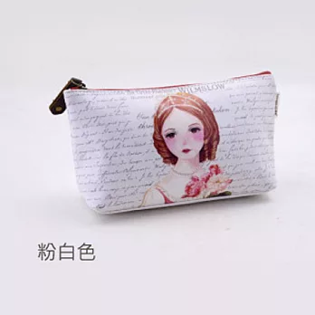 A+ accessories 艾莉莎公主-韓國輕旅行化妝包 (粉白色)