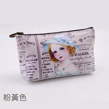 A+ accessories 艾莉莎公主-韓國輕旅行化妝包 (粉黃色)