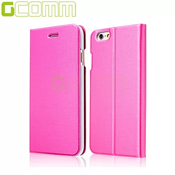 GCOMM iPhone6 5.5＂ Metalic Texture 金屬質感拉絲紋超纖皮套嫩桃紅