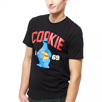 【CACO】芝麻街-1969COOKIE短T-男S黑
