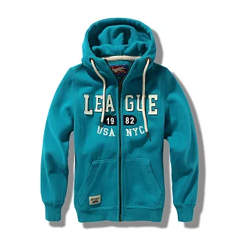 【CACO】AR-美式立領連帽外套-女S藍綠