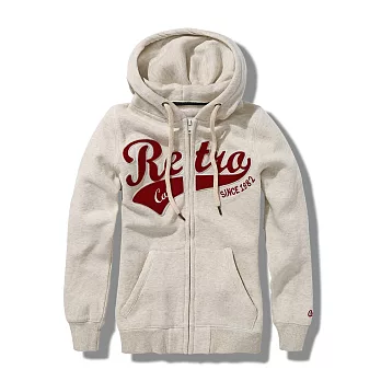 【CACO】AR-草寫水洗連帽外套-女S麻花白