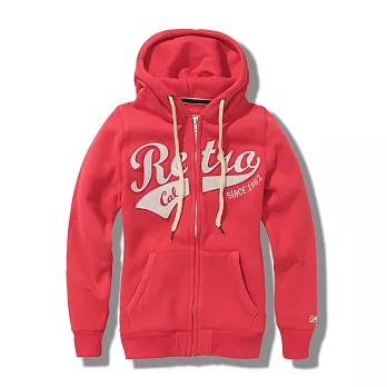 【CACO】AR-草寫水洗連帽外套-女S西瓜紅