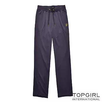 TOP GIRL-連帽抽繩顯瘦修身套裝-褲子S鐵灰