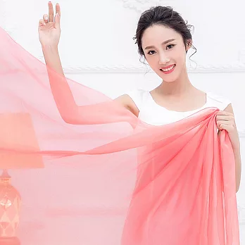 Seoul Show 超大版素面單色雪紡絲巾圍巾披肩12色玫瑰粉
