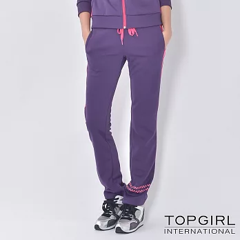 TOP GIRL-撞色顯瘦修身套裝-褲子S紫