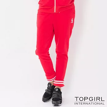 TOP GIRL-翻領顯瘦修身套裝S紅