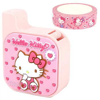 《Sanrio》HELLO KITTY紙膠帶膠台(附膠帶)