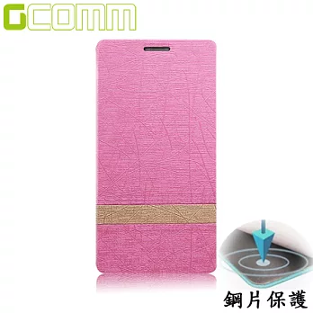 GCOMM iPhone6 Plus 5.5＂ Steel Shield 柳葉紋鋼片惻翻皮套嫩粉紅