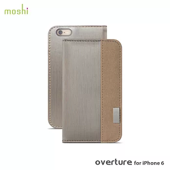 moshi Overture for iPhone 6 側開卡夾型保護套棕金