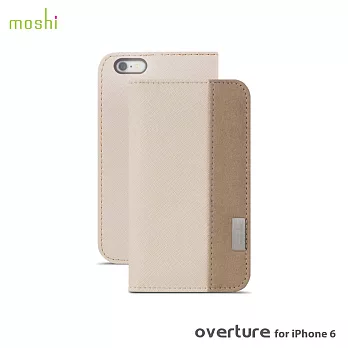 moshi Overture for iPhone 6 側開卡夾型保護套象牙白