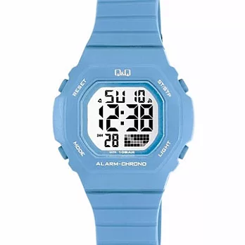 Q&Q星辰副牌10BAR防水多彩數位電子兒童錶水藍色