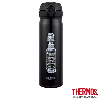 【THERMOS膳魔師】極超輕 不鏽鋼真空保溫瓶0.5L(JNL-500-FBK)FBK (黑色)