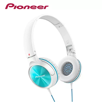 Pioneer 繽紛彩色耳機線 迷你耳罩式耳機 SE-MJ522 (共七色) 白/青綠-G