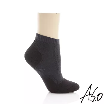 A.S.O 阿瘦 【抗菌排汗氣墊襪—運動襪】M深灰