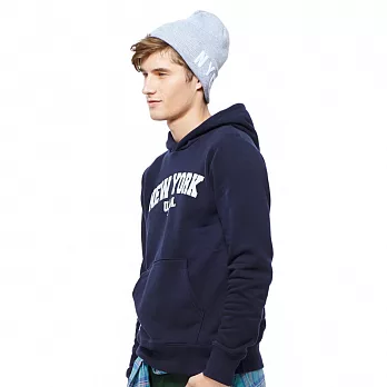 【CACO】ST-NYUSA長袖連帽T-男S丈青