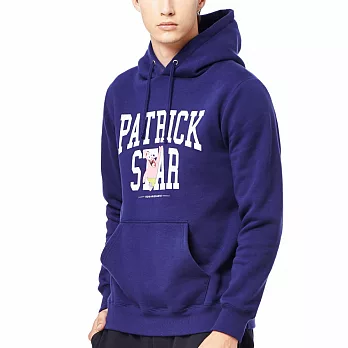 【CACO】海綿寶寶-派大星哈囉長袖連帽T-男S深藍