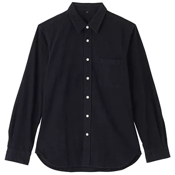 [MUJI 無印良品]男有機棉法蘭絨襯衫S深藍