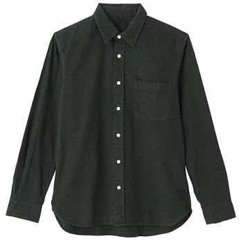 [MUJI 無印良品]男有機棉法蘭絨襯衫M深綠