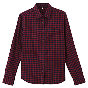 [MUJI 無印良品]女有機棉法蘭絨襯衫L玫瑰格紋