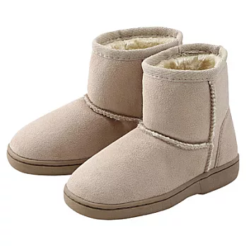 [MUJI 無印良品]幼兒聚酯纖維絨毛短靴米色14~15cm