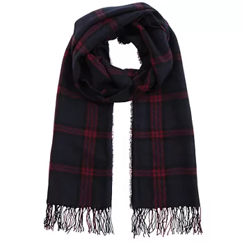 [MUJI 無印良品]喀什米爾花紋大披肩深藍