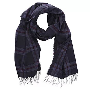 [MUJI 無印良品]喀什米爾花紋大披肩煙燻藍