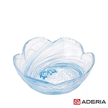 【ADERIA】日本進口津輕系列漩渦玻璃花碗(藍)