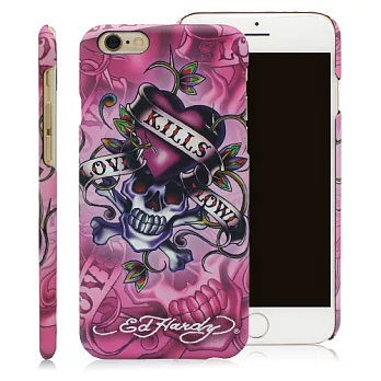 ED HARDY iPhone6 plus/6s plus (5.5)保護殼-暗黑LKS粉