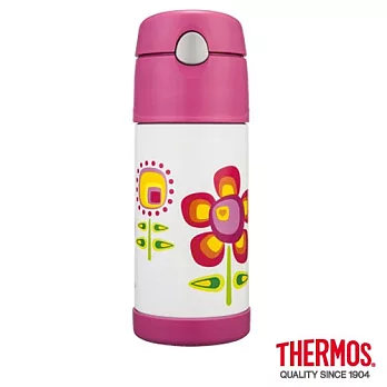 【THERMOS 膳魔師】小花兒篇 不鏽鋼真空保冷瓶0.37L(F4001FFP6)FFP6 (小花兒篇