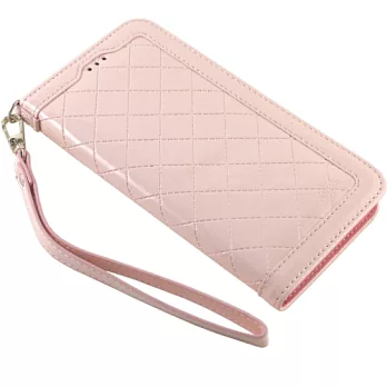 KooPin Apple iPhone 6 Plus (5.5吋) 隱磁系列 手提式菱格包櫻花粉