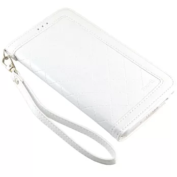 KooPin Samsung Galaxy Note 4 隱磁系列 手提式菱格包純潔白