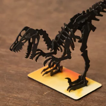 【URAND LAND】日製紙模型_遠古時代組_ブェロキうぺトル 迅猛龍(黑色)