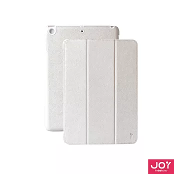JOY SmartSuit 精美皮革紋iPad Air 保護殼銀白