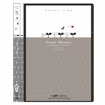 【檔案家】晶鑽A5附封面資料簿20入-附封面黑