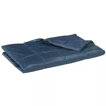 [MUJI 無印良品]吸濕發熱棉可攜式膝上毯/深藍格紋