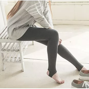 【Mujaki】韓版超彈力純棉踩腳內搭褲 (深灰)