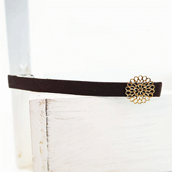 【PinkyPinky Boutique】日本風金色小花髮夾(咖啡色)