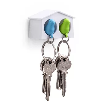 QUALY 迷你雀兒愛巢(白屋+綠鳥+藍鳥)