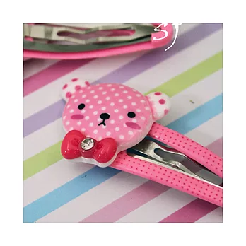可愛蝶結熊BB夾(對)粉紅色