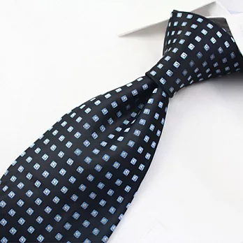 A+ accessories 深藍底搭配淺藍方格領帶