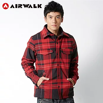 【美國 AIRWALK】經典蘇格蘭紋特殊貼合連帽外套M黑紅格