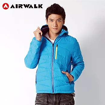 【美國 AIRWALK】流行配色連帽羽絨外套M藍