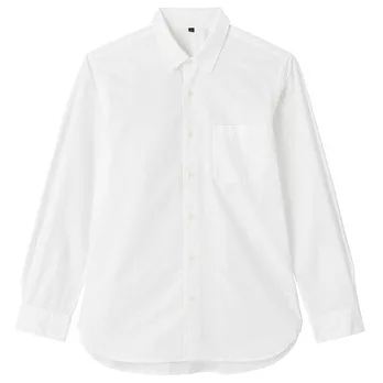 [MUJI 無印良品]男有機棉平織襯衫M白色