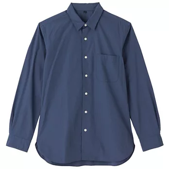 [MUJI 無印良品]男有機棉平織襯衫S煙燻藍