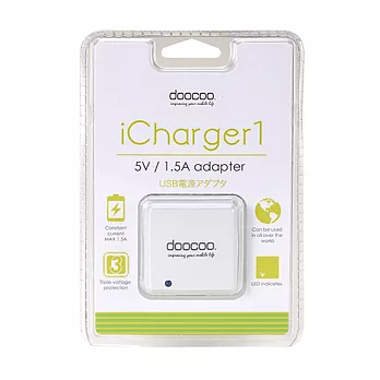 doocoo icharger1 1.5A USB 充電器白色
